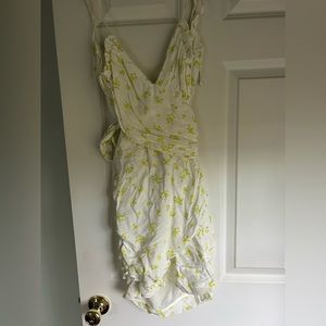 Skylar + Madison Dress White Floral Ruched Mini dress!